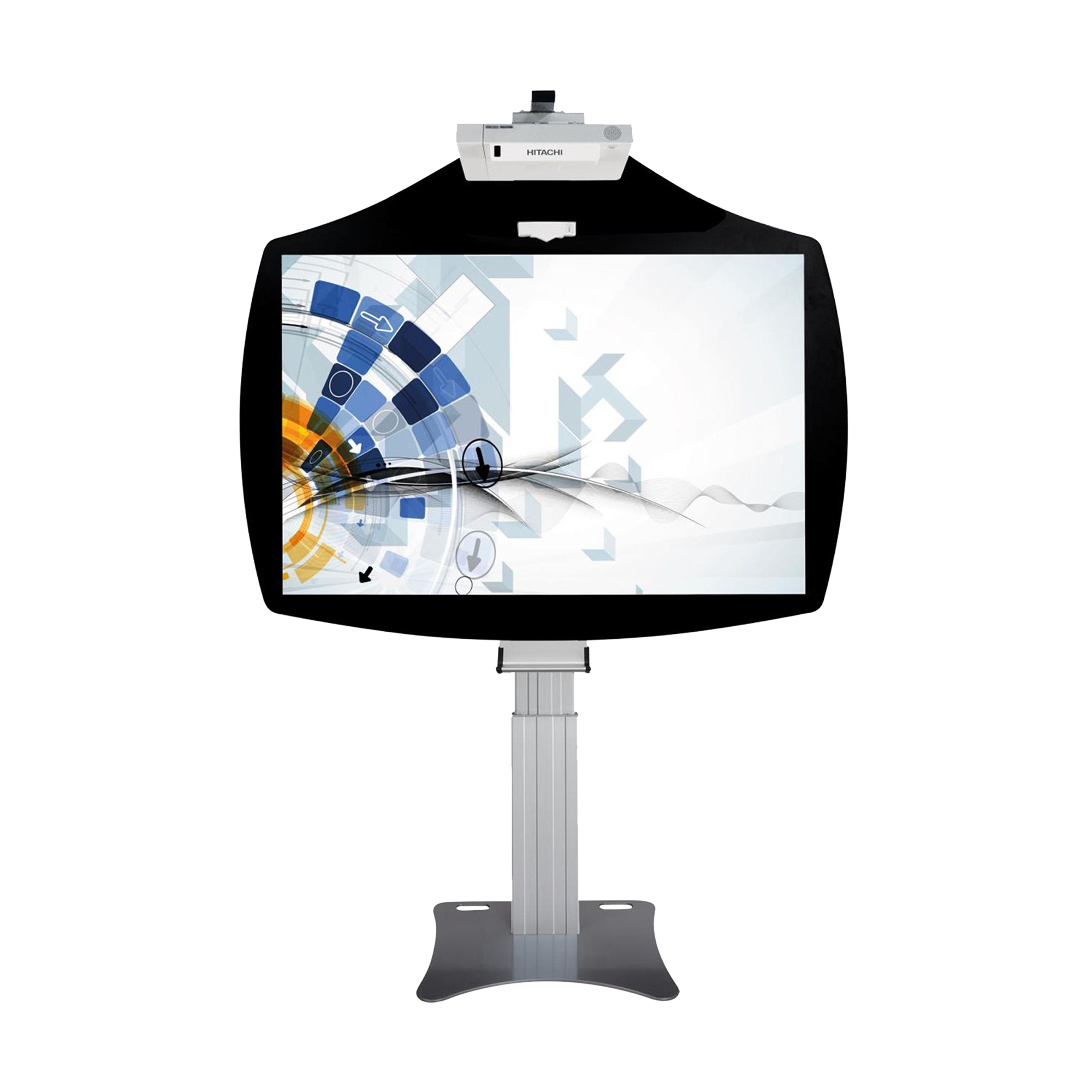 Whiteboard in cloudboard-design - 1,60 x 1,00 m, elektrisch in hoogte verstelbare houder voor wandmontage, bodemplaat Whiteboard in cloudboard-design - 1,60 x 1,00 m, elektrisch in hoogte verstelbare houder voor wandmontage, bodemplaat