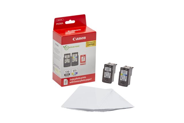 Inktcartridge Canon PG-510 CL-511 zw + kl + papier