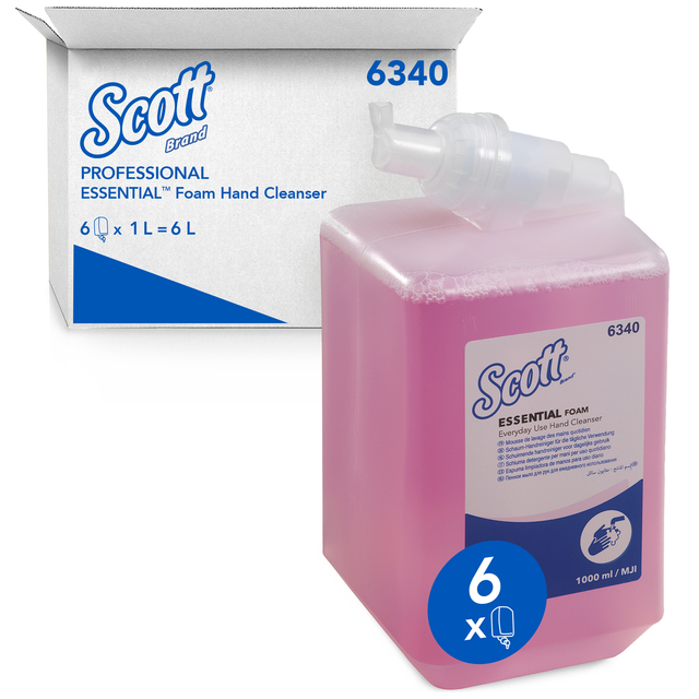 Handzeep Scott Essential foam roze 1000ml 6340 Handzeep Scott Essential foam roze 1000ml 6340