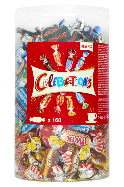 Chocolade Celebrations koker 1435gr Chocolade Celebrations koker 1435gr