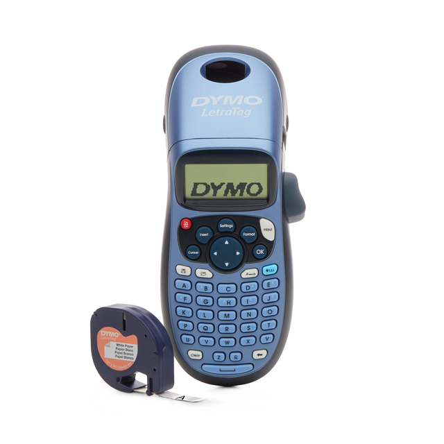 Dymo labelmaker, Leitaggerät, Etiketprinter, Tapescartridge, Handheld printer