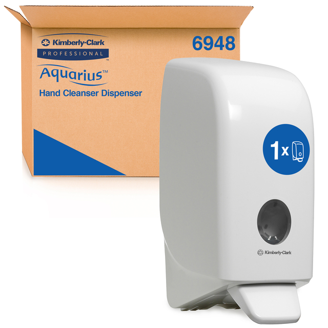 Zeepdispenser Kimberly Clark Aquarius 1000ml wit 6948 Zeepdispenser Kimberly Clark Aquarius 1000ml wit 6948