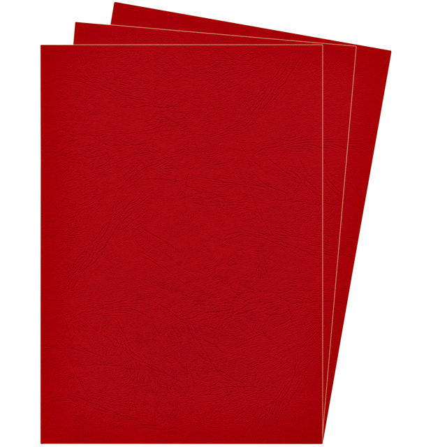 Voorblad Fellowes A4 lederlook rood 100 stuks