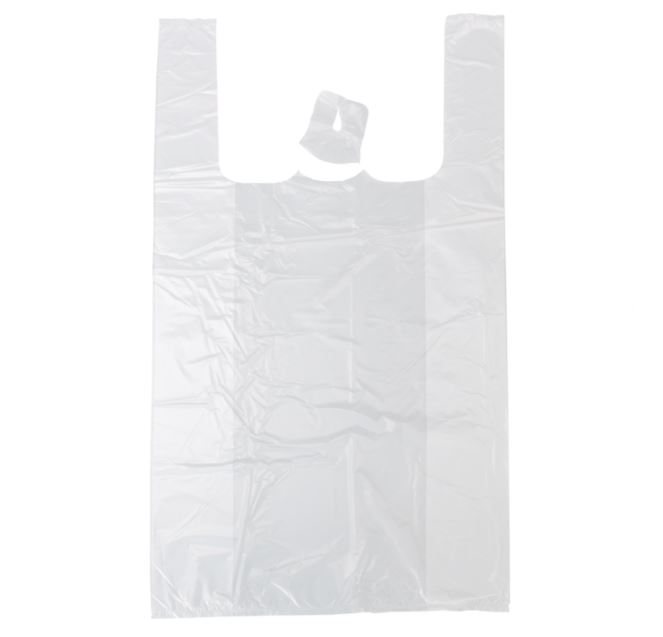 Draagtasjes Hemd HDPE geblokt 27x6x48cm Wit doos 2000 st