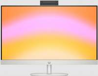 computermonitor, plat beeldscherm, zwarte rand, zilveren voet, kleurverloop