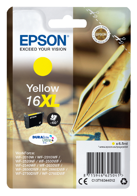 Inktcartridge Epson 16XL T1634 geel Inktcartridge Epson 16XL T1634 geel