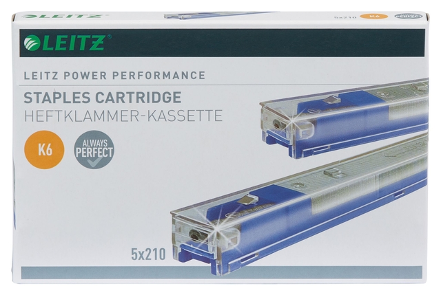Nieten Leitz cartridge K6 5x210 stuks Nieten Leitz cartridge K6 5x210 stuks