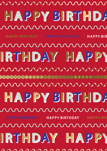 Inpakpapier Stewo Happy Birthday 200x70cm  assorti