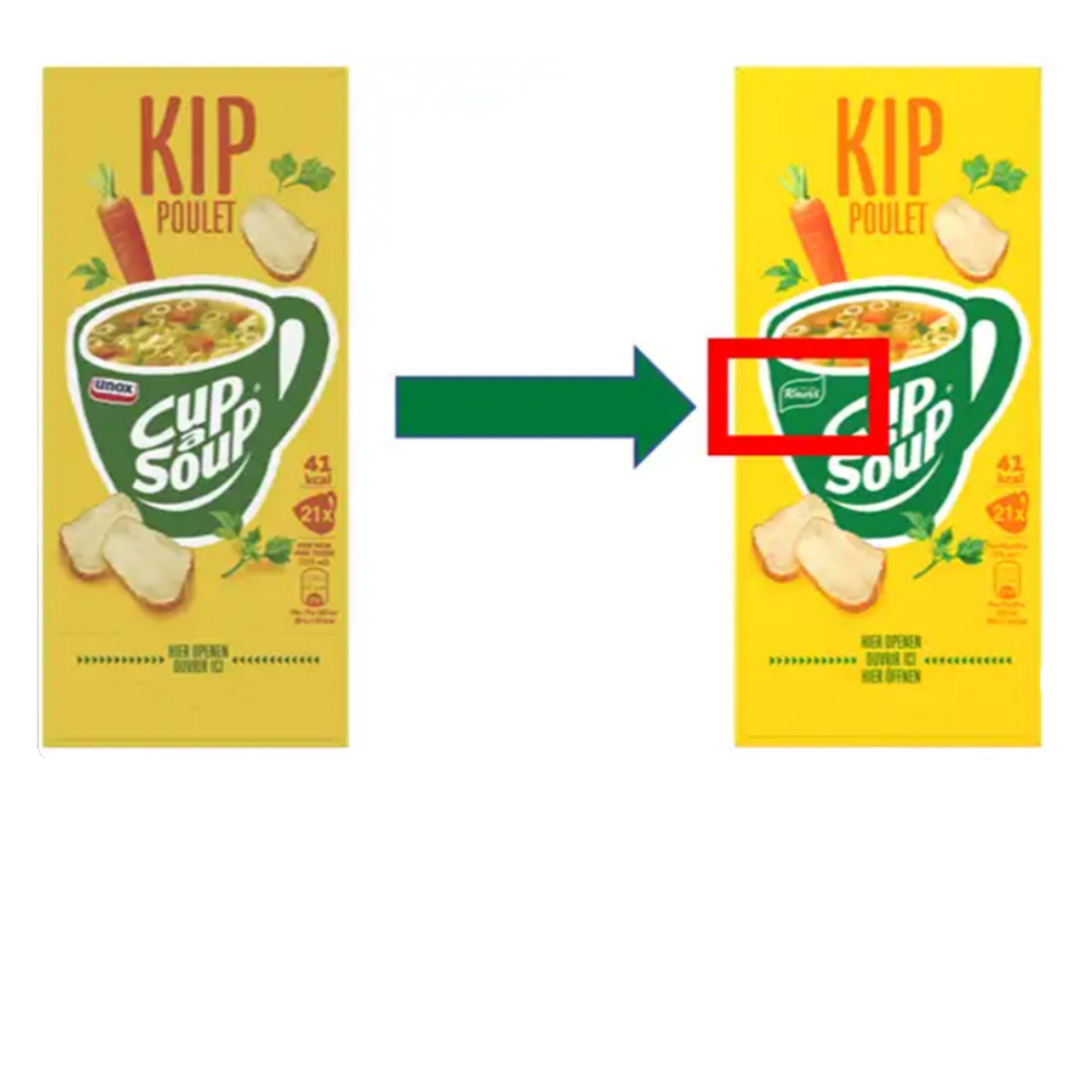 Van “Unox Cup-a-Soup” naar “Knorr Cup-a-Soup”: een merk strategische zet
