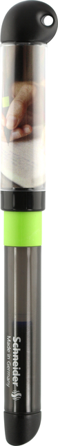 kitchen torch, butane lighter, metal body, black cap, green collar
