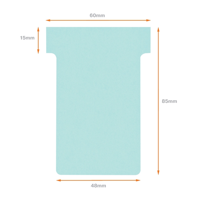 T-kaart Nobo nr.2 48mm blauw 100 stuks