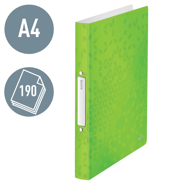 Ringband Leitz WOW A4 2-rings O-mechaniek 25mm PP groen