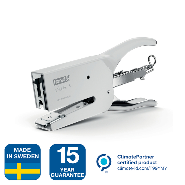 stapler, 3-hole stapler, metal, silver, made in sweden