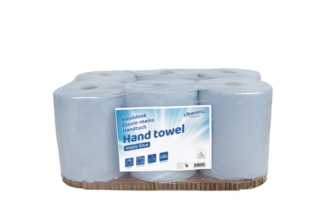 Handdoekrol Cleaninq Matic 2-laags 21cmx150m blauw Handdoekrol Cleaninq Matic 2-laags 21cmx150m blauw