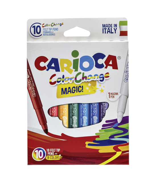 Viltstiften Carioca Magic set à 10 stuks assorti Viltstiften Carioca Magic set à 10 stuks assorti