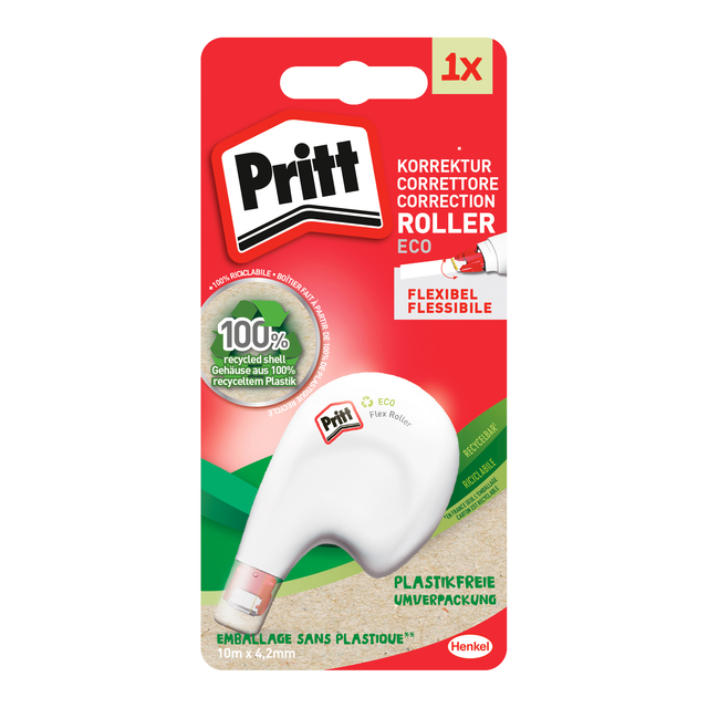 Correctietape Pritt ECO Flex 4.2mmx10m op blister Correctietape Pritt ECO Flex 4.2mmx10m op blister