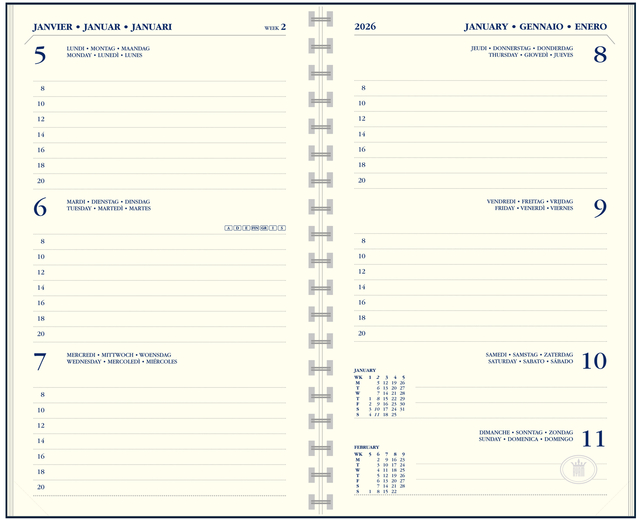 Agendavulling 2026 Ryam Memoplan 7 7dagen/2pagina's Agendavulling 2026 Ryam Memoplan 7 7dagen/2pagina's