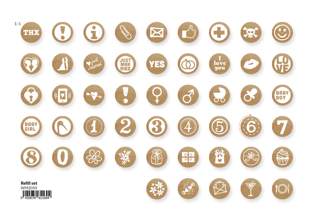 Mini Woodies refill set met 250 ministempel Mini Woodies refill set met 250 ministempel