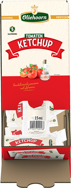 Tomatenketchup Oliehoorn sachet 150x15ml 150 stuks Tomatenketchup Oliehoorn sachet 150x15ml 150 stuks