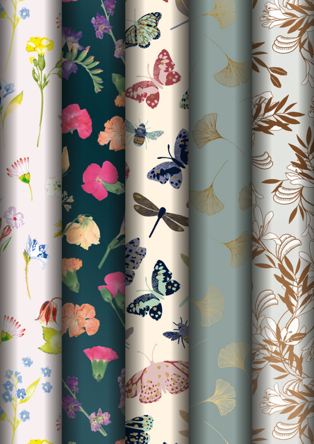 Inpakpapier Stewo Classic Bouquet 200x70cm assorti