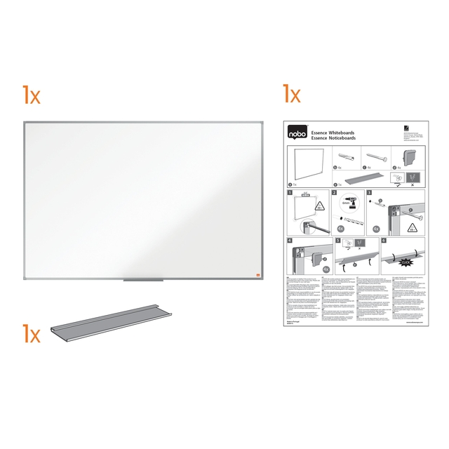 Whiteboard Nobo Essence magnetisch 45x60cm staal