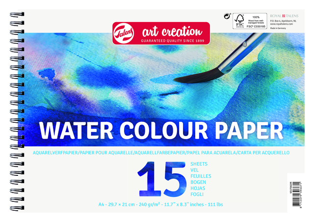 Aquarelverfpapier Talens Art Creation A4 15 vel 240gr Aquarelverfpapier Talens Art Creation A4 15 vel 240gr