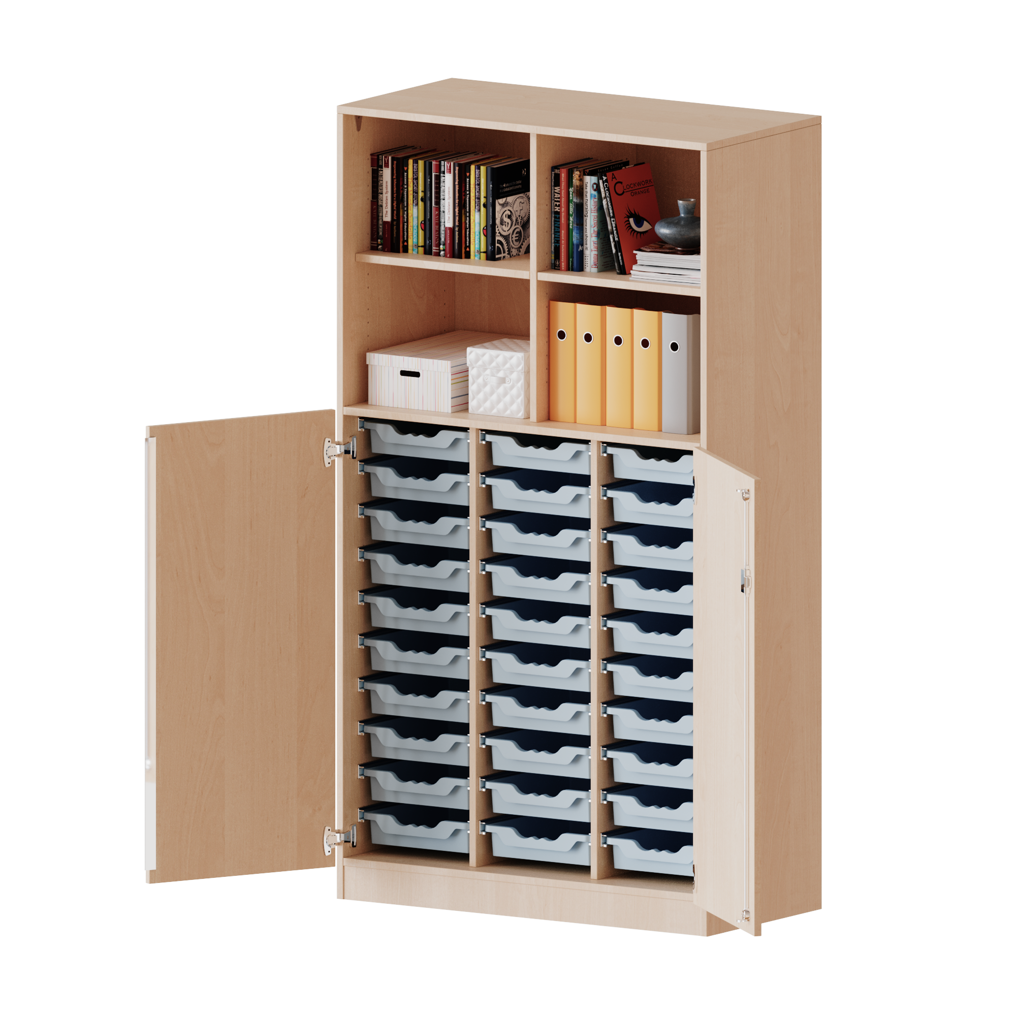 ErgoTray combikast, drie rijen, 5 ordnerhoogtes - evo180 serie