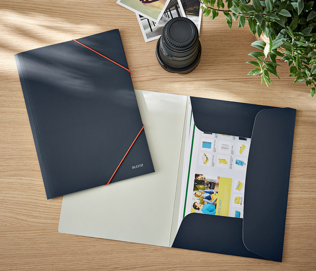 Elastomap Leitz Cosy A4 3-kleps grijs