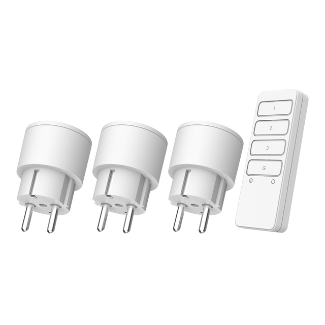 smart plug, remote control, three sockets, universal plug, US plug