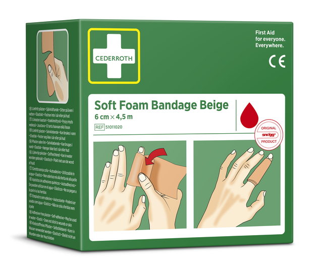 Bandage Cederroth Soft Foam 6cmx4,5m beige Bandage Cederroth Soft Foam 6cmx4,5m beige