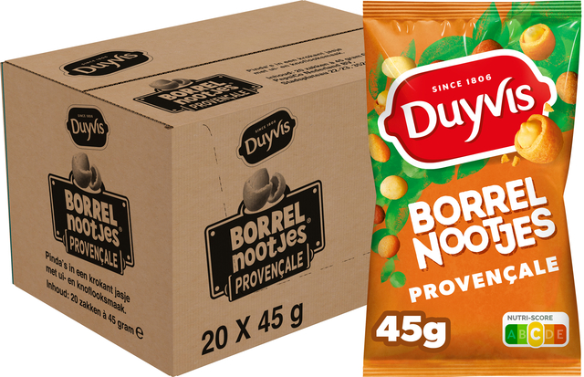 Duyvis Borrelnoot Provencale zakje 45 gram Duyvis Borrelnoot Provencale zakje 45 gram