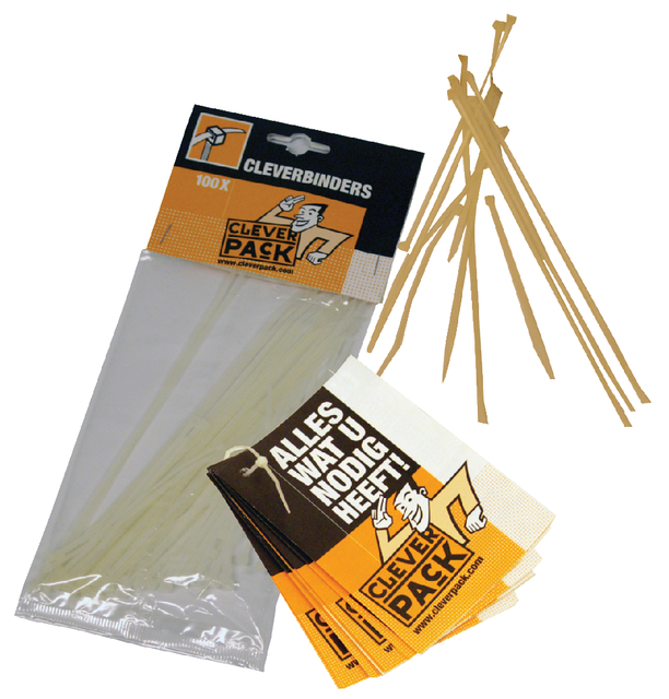 Inbindstrip CleverPack cleverbinder kabel 10/20cm wit 100 stuks Inbindstrip CleverPack cleverbinder kabel 10/20cm wit 100 stuks