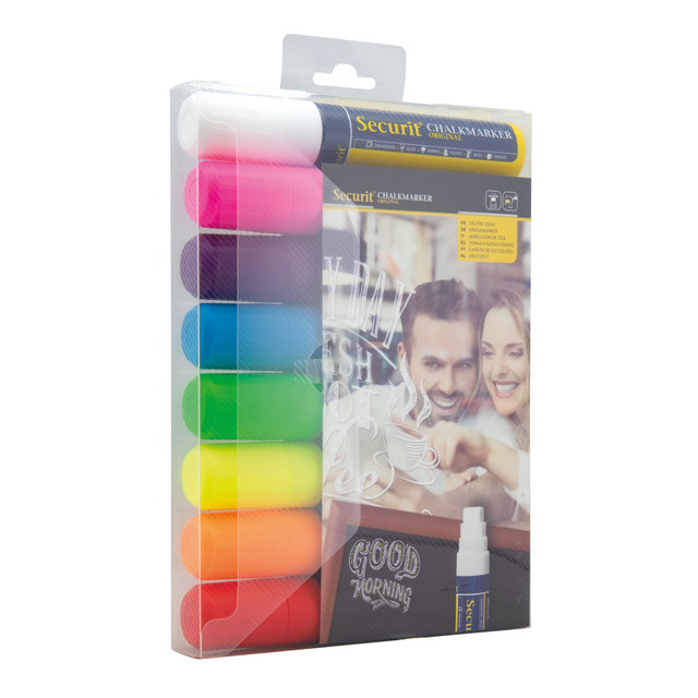 fluxmarkers, krijtvark, chalkmarkers, neonkleuren, set