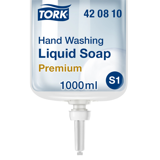 Handzeep Tork S1 Premium vloeibaar ongeparfumeerd 1000ml 420810 Handzeep Tork S1 Premium vloeibaar ongeparfumeerd 1000ml 420810