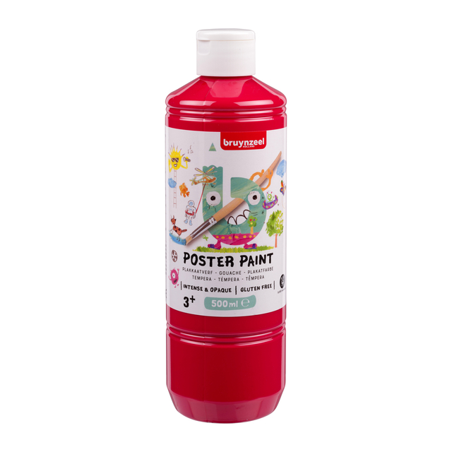 Plakkaatverf Bruynzeel fles à 500ml primair rood Plakkaatverf Bruynzeel fles à 500ml primair rood