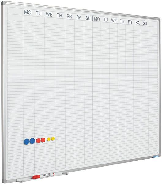 Planbord Softline profiel 8mm Dubbele week, GB incl. dagenstrook - 60x90 cm