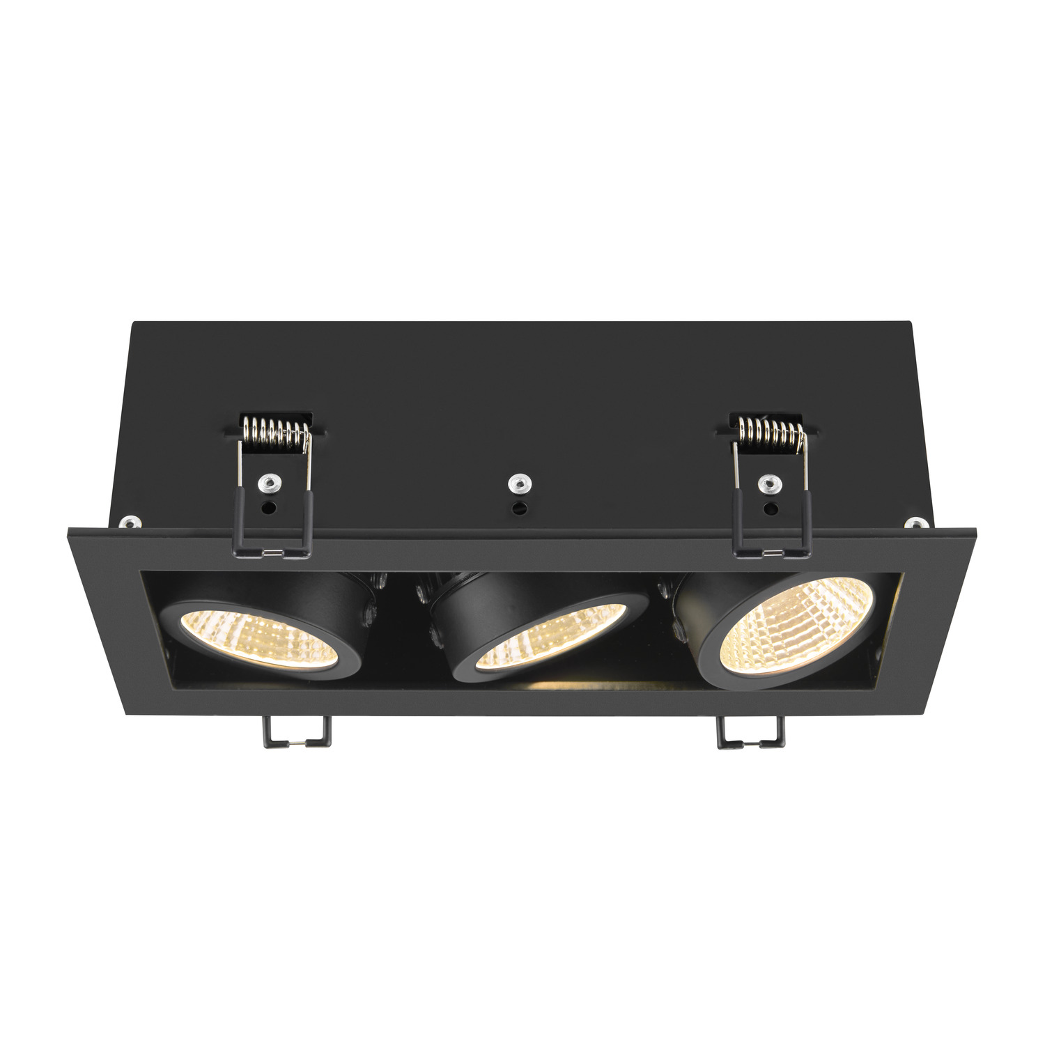 KADUX triple vierkant zwart 3xLED 3000K