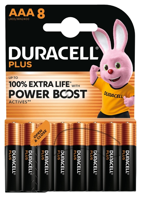 Batterij Duracell Plus Powerboost 8x AAA Batterij Duracell Plus Powerboost 8x AAA