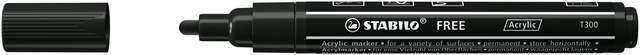 Acrylmarker STABILO  Free Acrylic T300 zwart Acrylmarker STABILO  Free Acrylic T300 zwart