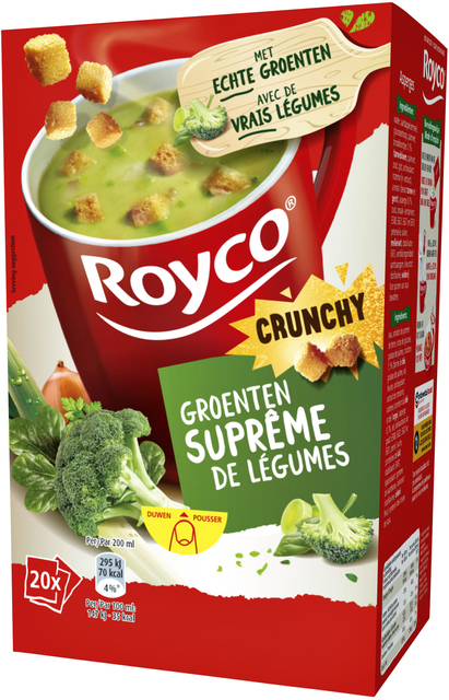 Soep Royco groenten surpreme met croutons 20 zakjes Soep Royco groenten surpreme met croutons 20 zakjes