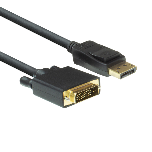 Kabel ACT DisplayPort naar DVI 1.8 meter zwart Kabel ACT DisplayPort naar DVI 1.8 meter zwart