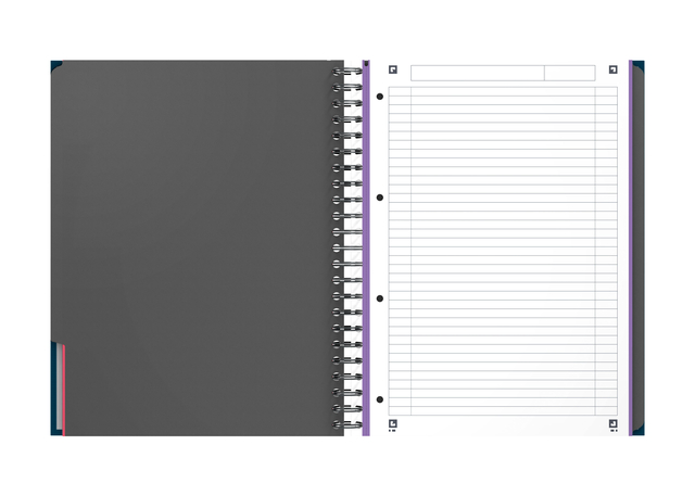 Collegeblok Oxford Office Essentials Europeanbook A4+ 4-gaats 120 vel assorti