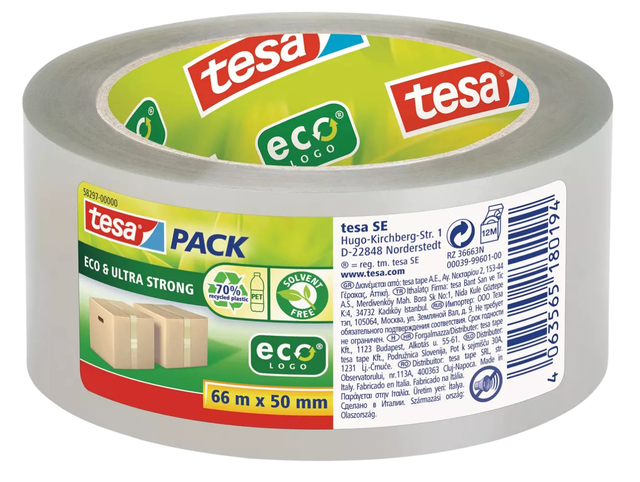 Verpakkingstape Tesa 58297 Eco transparant Ultra strong Verpakkingstape Tesa 58297 Eco transparant Ultra strong