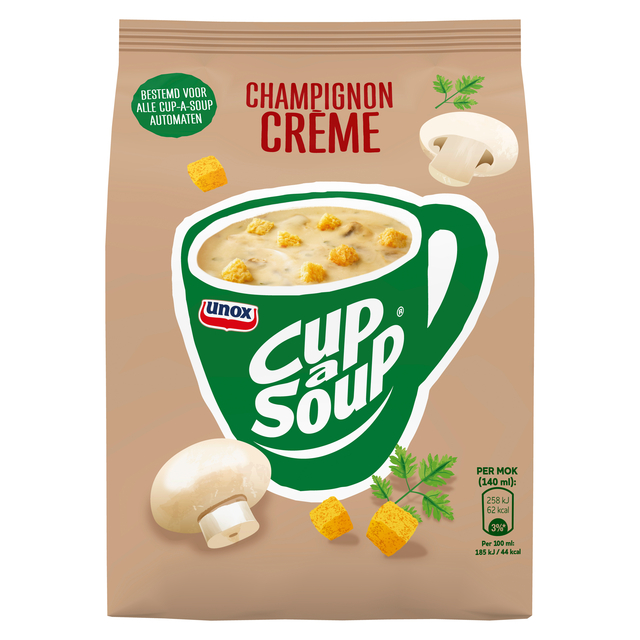 Cup-a-Soup Unox machinezak champignon crème 140ml Cup-a-Soup Unox machinezak champignon crème 140ml