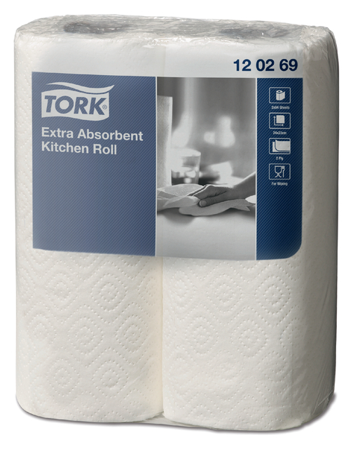 Keukenrol Tork Premium 2-laags 64 vel wit 120269 Keukenrol Tork Premium 2-laags 64 vel wit 120269
