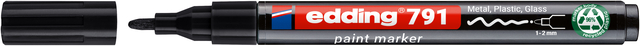 Paintmarker edding 791 op alcoholbasis 1-2mm zwart Paintmarker edding 791 op alcoholbasis 1-2mm zwart
