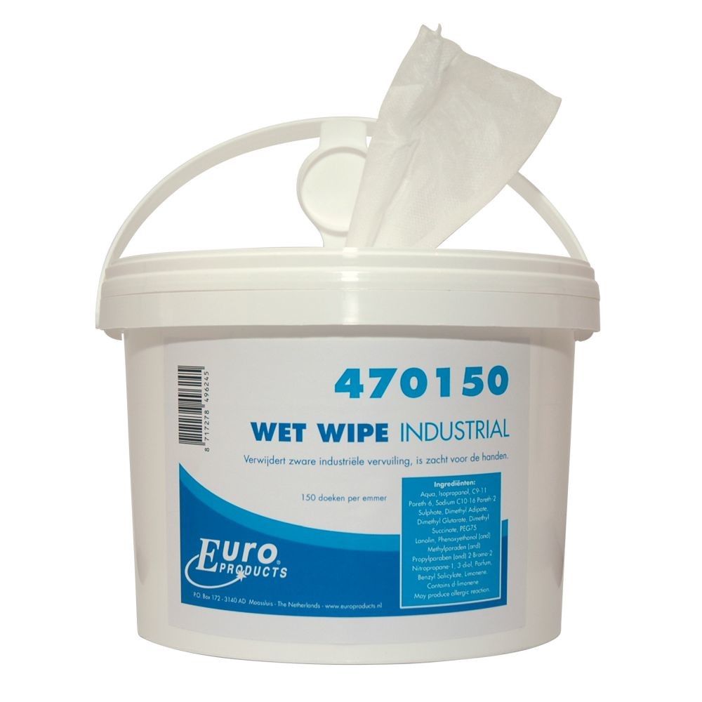 Euro Wet Wipe Handcleaner emmer 4x150 stuks