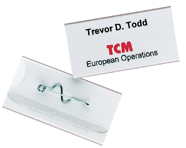 Badge Durable 8006 met speld 30x60mm Badge Durable 8006 met speld 30x60mm