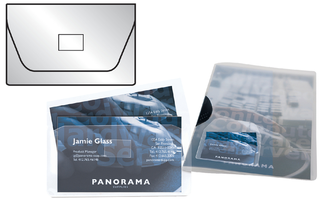 Visitekaarttas Djois 105x60mm zelfklevend met sluiting transparant 10 stuks Visitekaarttas Djois 105x60mm zelfklevend met sluiting transparant 10 stuks