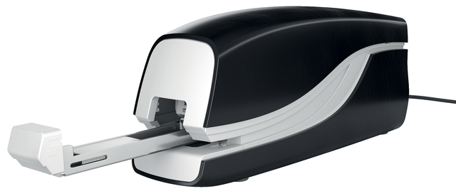 stapler, bureau-stapler, metallic, zwart, voorladen